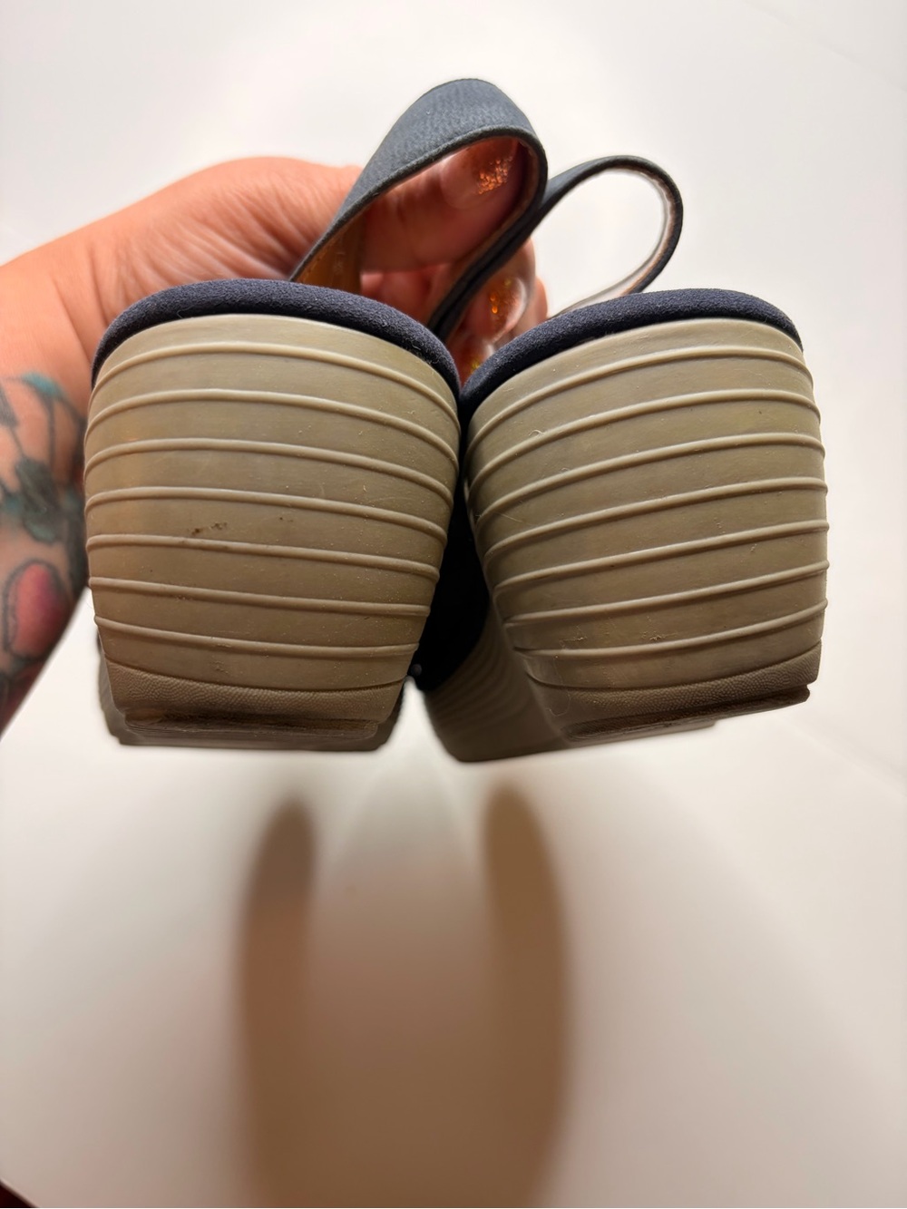 Clarks Collection Reedly Juno Wedge Sandals Navy Blue Size 6 - Picture 12 of 12